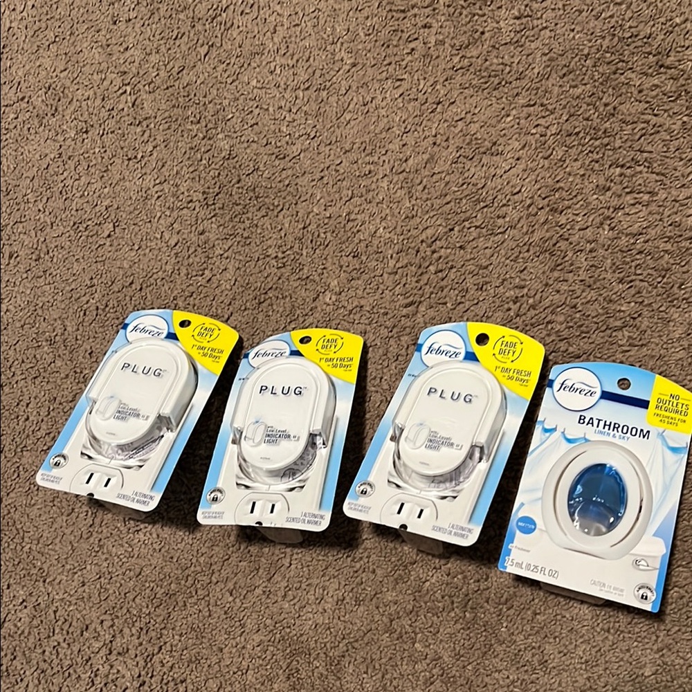 Febreeze oil warmer plug lot and 1 bathroom air freshener
